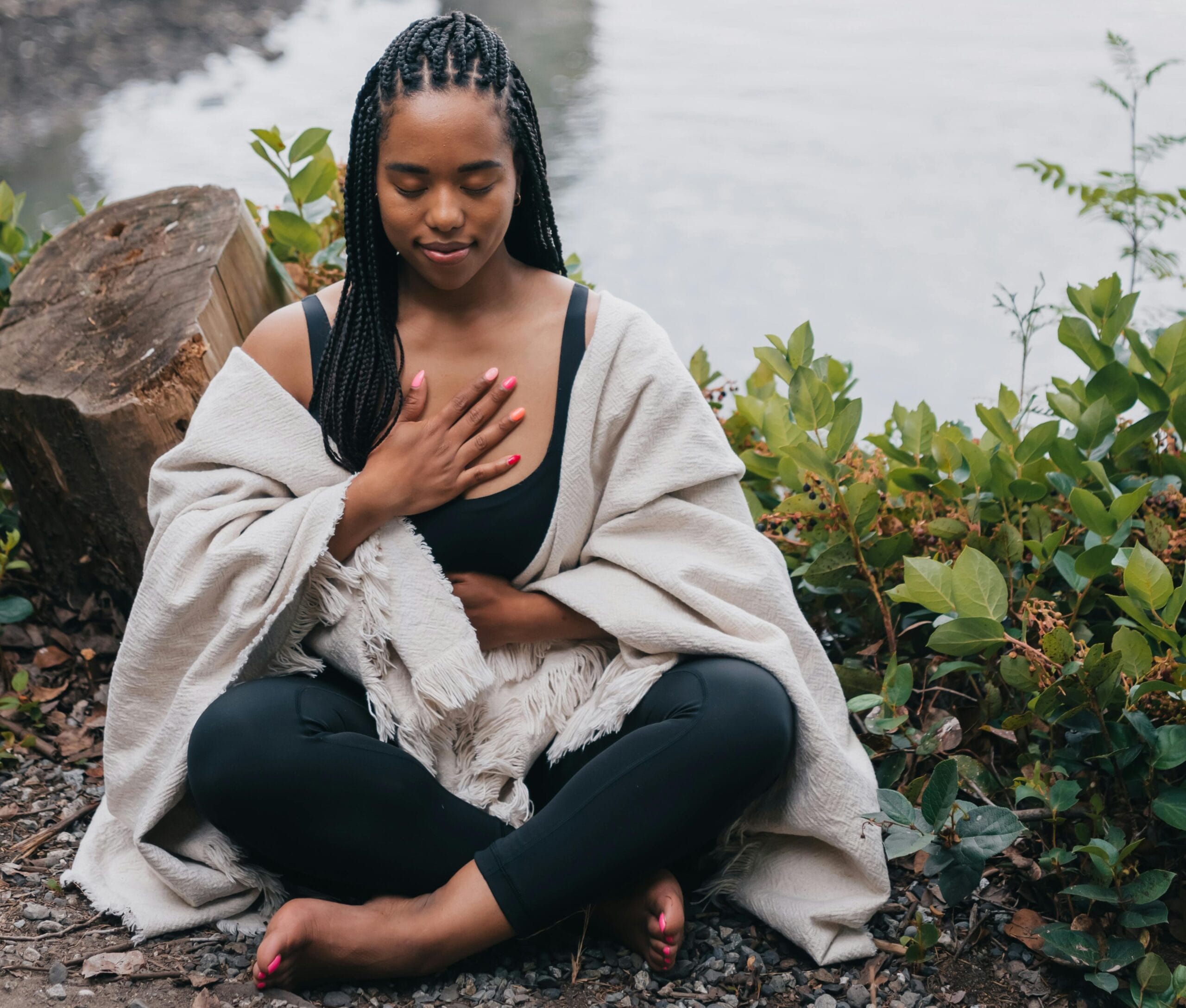 woman in meditative pose